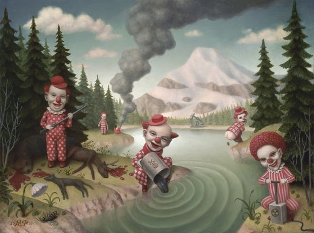 景观中的红色小丑©Marion Peck。所有图像由艺术家和画廊提供