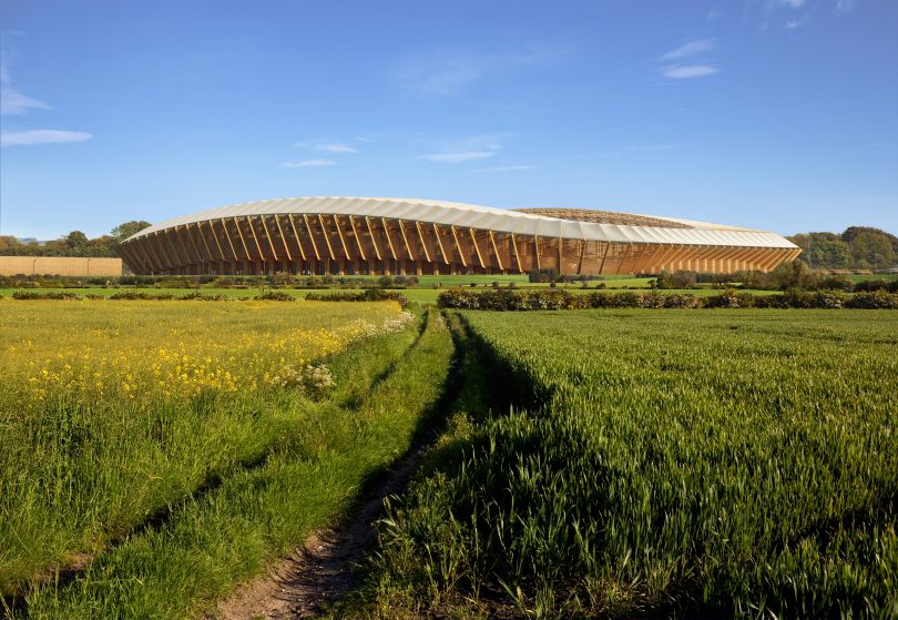 Forest Green Rovers Stadium（2016）由Zaha Hadid Architects提供的Mir渲染