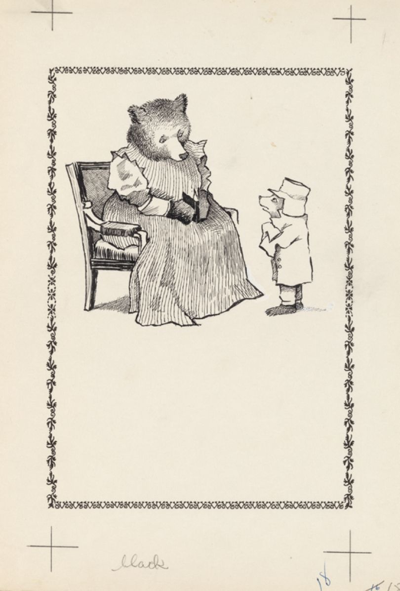 莫里斯·森达克，小熊，1957年，纸上墨水，11 x 8½“©莫里斯·森达克基金会